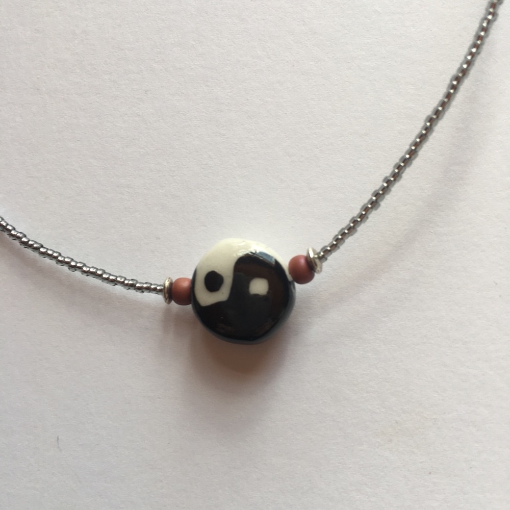 Yin yang beaded necklace